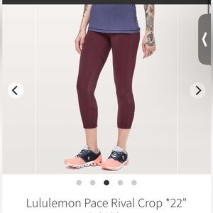***SOLD**** Lululemon Pace Rival 22” size 4